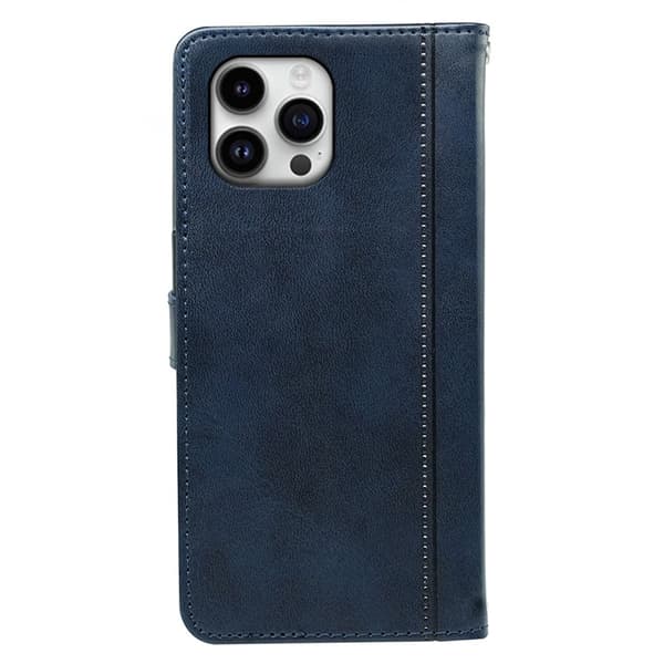 SKALO iPhone 16 Pro Max Flip Cover m. pung i PU-læder - Blå