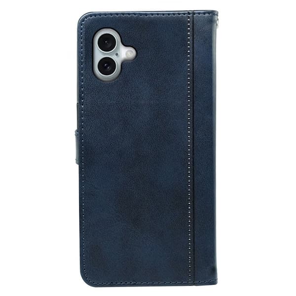 SKALO iPhone 16 Lompakkokotelo PU-nahkaa - Sininen