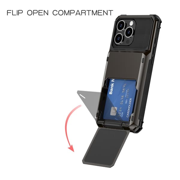 SKALO iPhone 16 Pro Armor Cover kortholder - Sort