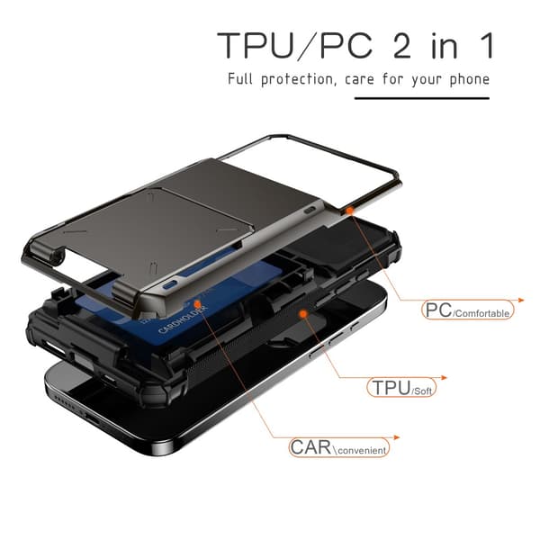 SKALO iPhone 16 Pro Armor Cover kortholder - Sort