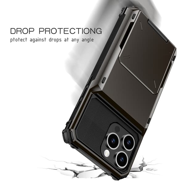 SKALO iPhone 16 Pro Armor Cover kortholder - Sort