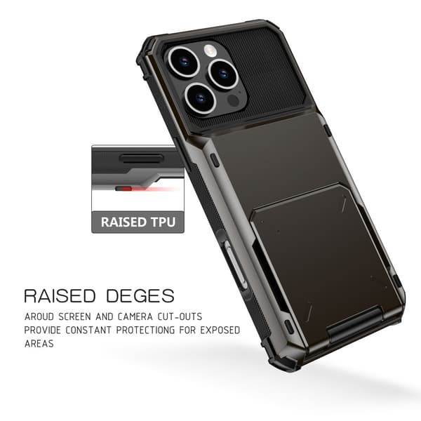 SKALO iPhone 16 Pro Armor Cover kortholder - Sort