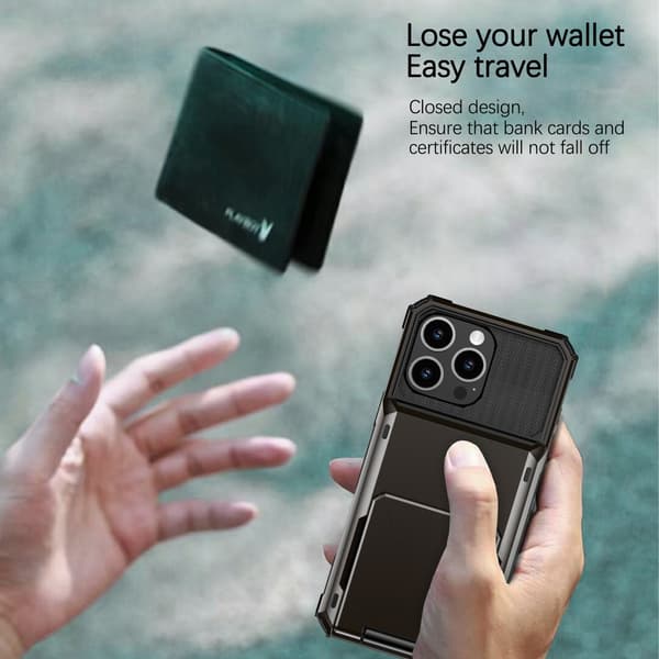SKALO iPhone 16 Pro Armor Cover kortholder - Sort
