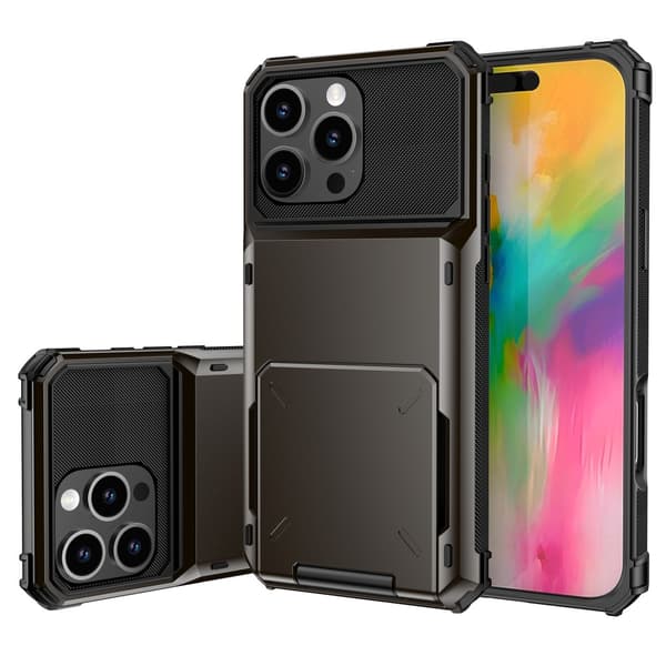 SKALO iPhone 16 Pro Armor Cover kortholder - Sort