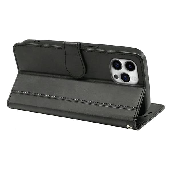 SKALO iPhone 16 Pro Max Flip Cover m. pung i PU-læder - Sort