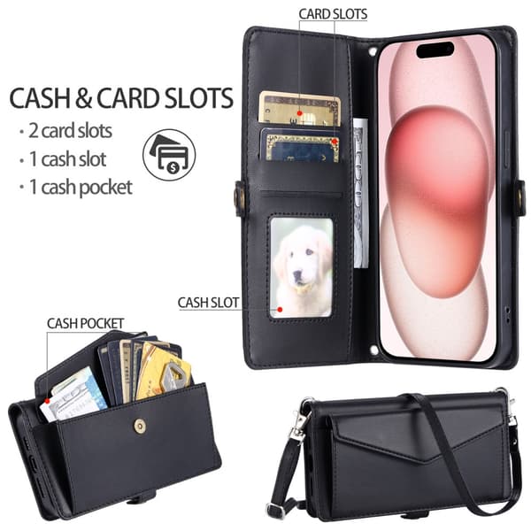 SKALO iPhone 16 Pro Max Evelope Clutch 5-RUM - Sort