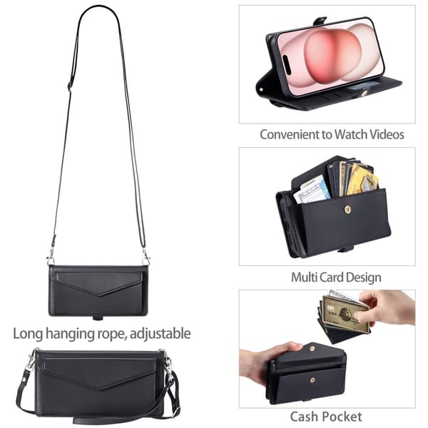 SKALO iPhone 16 Pro Max Evelope Clutch 5-RUM - Sort