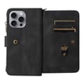 Pikkukuva 5 / 11: SKALO iPhone 16 Pro Max Big Wallet 17-lokeroa Lompakkokotelo - Musta