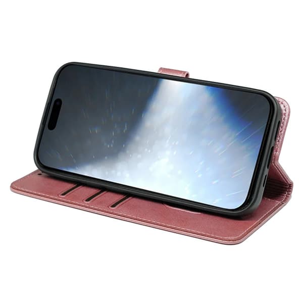 SKALO iPhone 16 Pro Max Plånboksfodral i PU-Läder - Roséguld