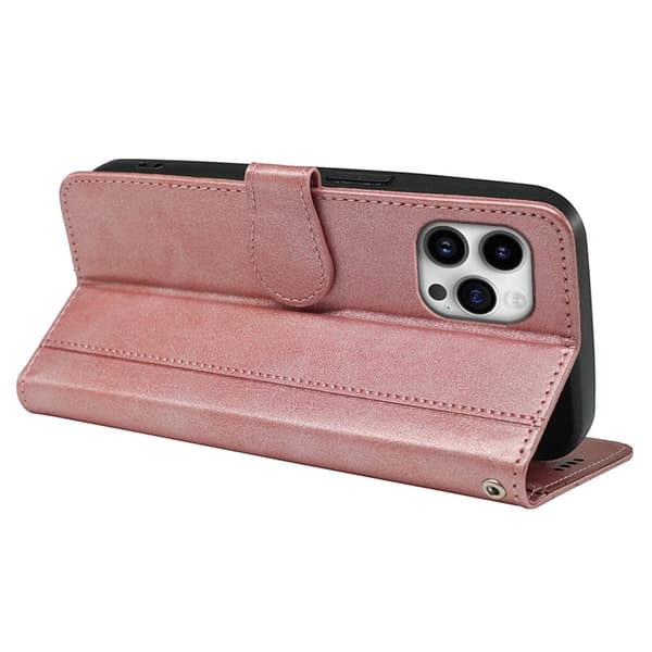 SKALO iPhone 16 Pro Max Plånboksfodral i PU-Läder - Roséguld