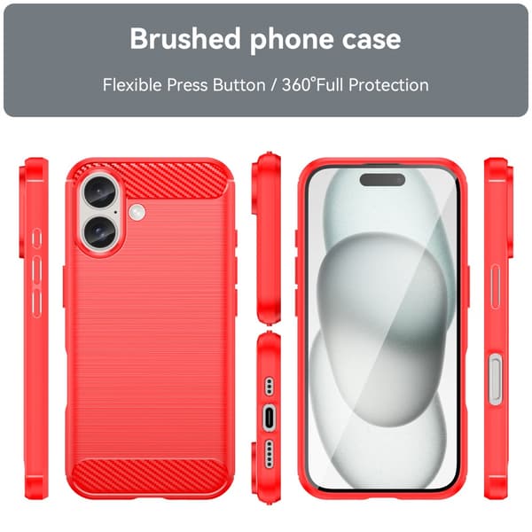 SKALO iPhone 16 Armor Carbon Stöttåligt TPU-skal