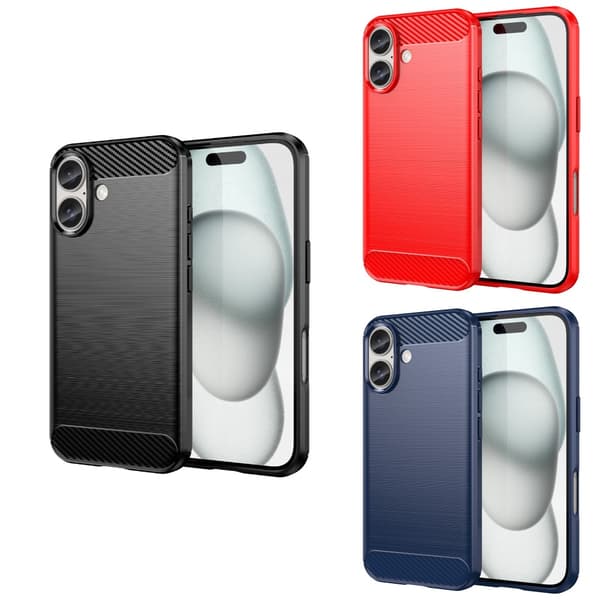 SKALO iPhone 16 Armor Carbon Stöttåligt TPU-skal