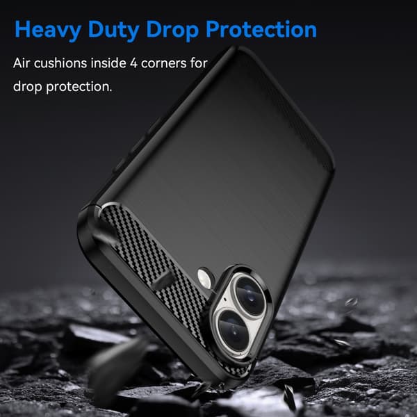 SKALO iPhone 16 Armor Carbon Stöttåligt TPU-skal