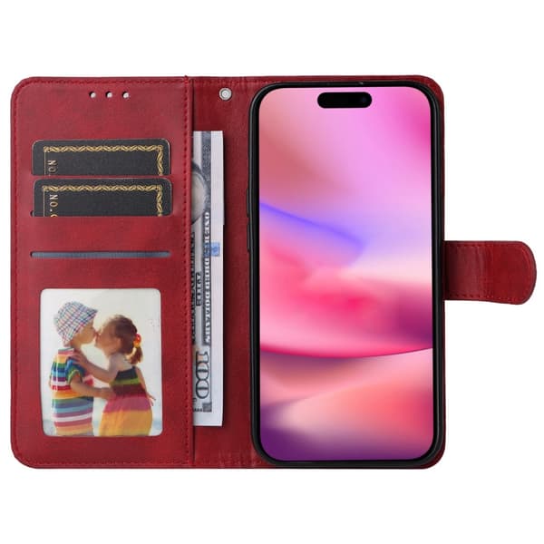 SKALO iPhone 16 PU-læder Pungetui