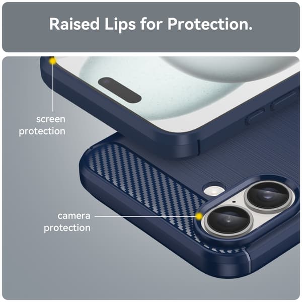 SKALO iPhone 16 Plus Armor Carbon Iskunkestävä TPU suojakuori