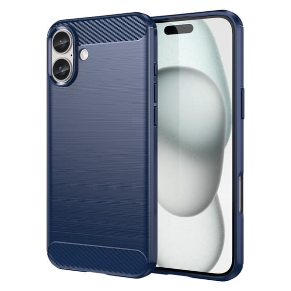 SKALO iPhone 16 Plus Armor Carbon Iskunkestävä TPU suojakuori Sininen