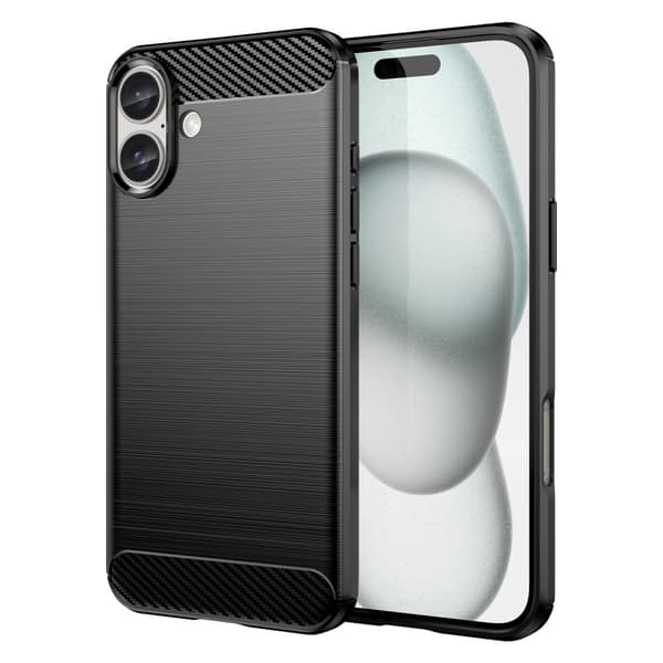 SKALO iPhone 16 Plus Armor Carbon Iskunkestävä TPU suojakuori