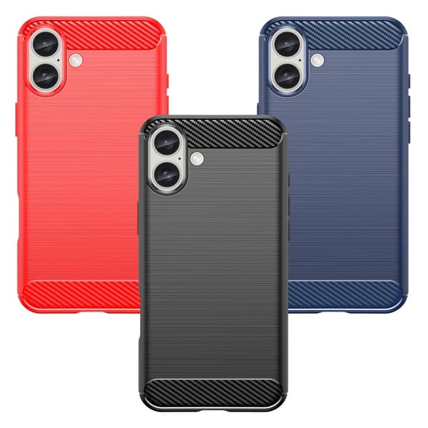 SKALO iPhone 16 Plus Armor Carbon Iskunkestävä TPU suojakuori