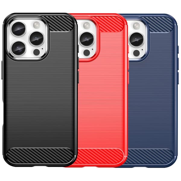 SKALO iPhone 16 Pro Max Armor Carbon Stødsikker TPU-cover