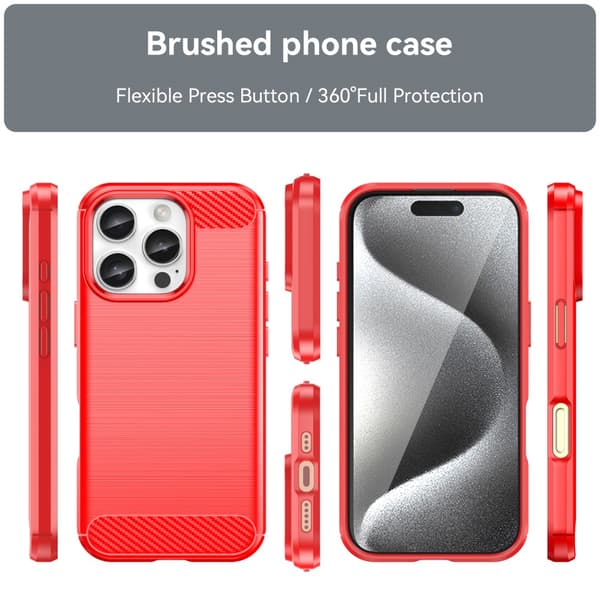 SKALO iPhone 16 Pro Max Armor Carbon Stødsikker TPU-cover