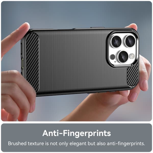 SKALO iPhone 16 Pro Max Armor Carbon Stødsikker TPU-cover