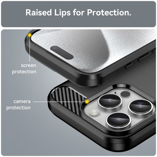 SKALO iPhone 16 Pro Max Armor Carbon Stødsikker TPU-cover
