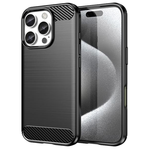 SKALO iPhone 16 Pro Max Armor Carbon Stødsikker TPU-cover