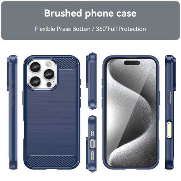 SKALO iPhone 16 Pro Armor Carbon Stødsikker TPU-cover