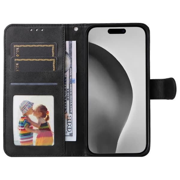 SKALO iPhone 16 Pro Max PU-læder Pungetui