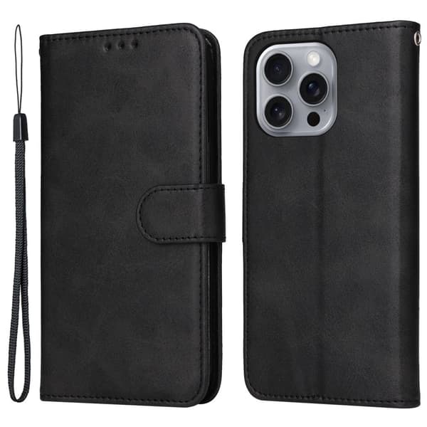 SKALO iPhone 16 Pro Max PU-læder Pungetui Sort