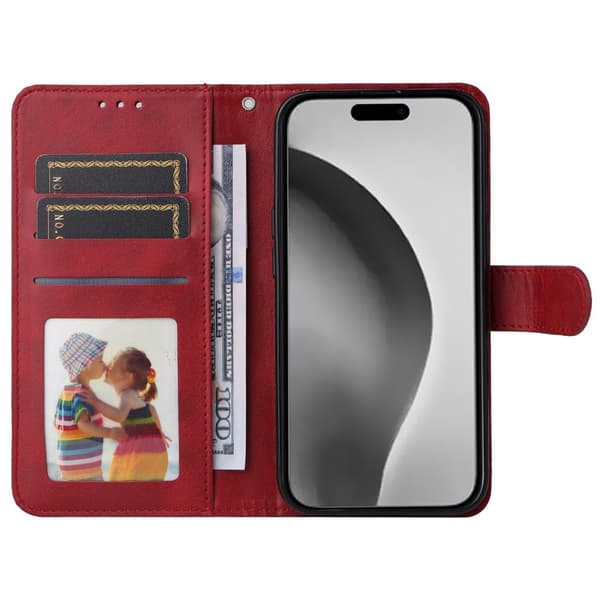 SKALO iPhone 16 Pro Max PU-læder Pungetui