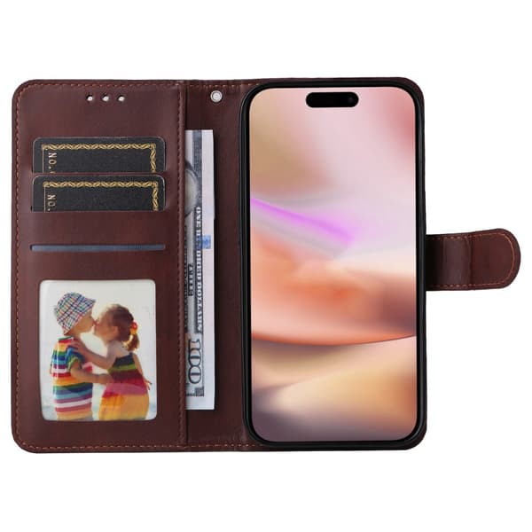 SKALO iPhone 16 Plus PU-læder Pungetui