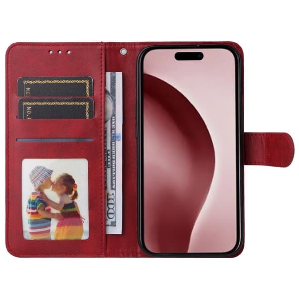 SKALO iPhone 16 Pro PU-læder Pungetui