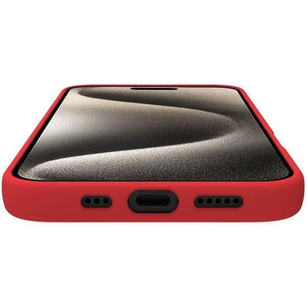 Cromo pehmeä kumikotelo iPhone 16 Red