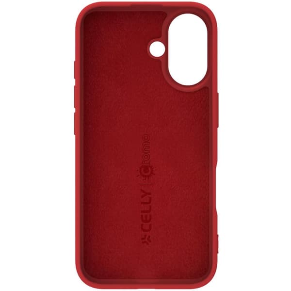 Cromo pehmeä kumikotelo iPhone 16 Red