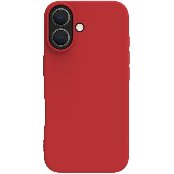 Cromo pehmeä kumikotelo iPhone 16 Red