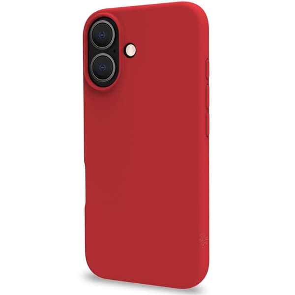 Cromo pehmeä kumikotelo iPhone 16 Red