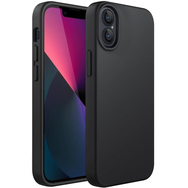 iPhone 16 mat sort silikone taske
