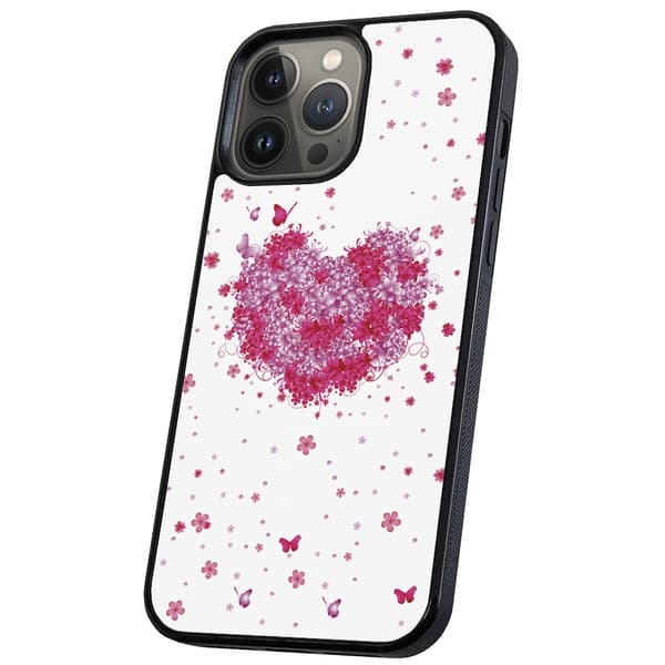 iPhone 16 Pro Max - Cover/Mobilcover Blomsterhjerte