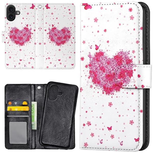 iPhone 16 Plus - Mobilcover/Etui Cover Blomsterhjerte