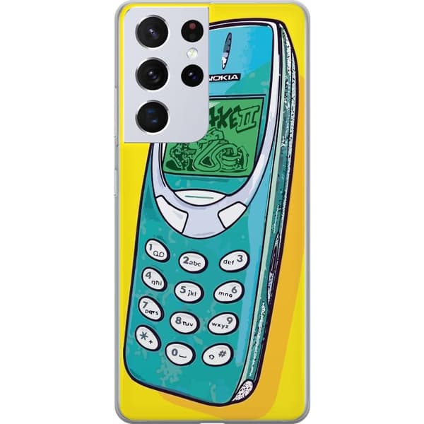 Samsung Galaxy S21 Ultra 5G Genomskinligt Skal Nokia 3310, Snake 2