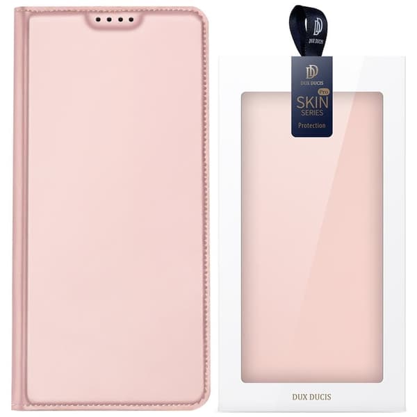 Dux Ducis Skin Pro suojakuori iPhone 16 Pro Maxille. läppä ja korttipaikka - vaaleanpunainen