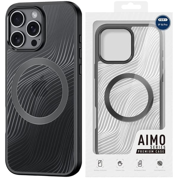 Dux Ducis Aimo Mag kotelo MagSafella ja teline iPhone 16 Prolle - musta