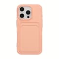 Miniatyrbild 1 av 4: Silicone Case with Card Holder iPhone 16 Pro Max - Pink
