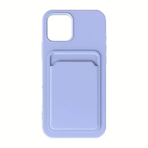 iPhone 16 Pro Max Mobilskal Silikon med Korthållare - Lila