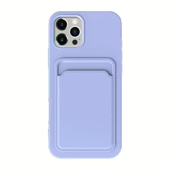 iPhone 16 Pro Max Mobilskal Silikon med Korthållare - Lila