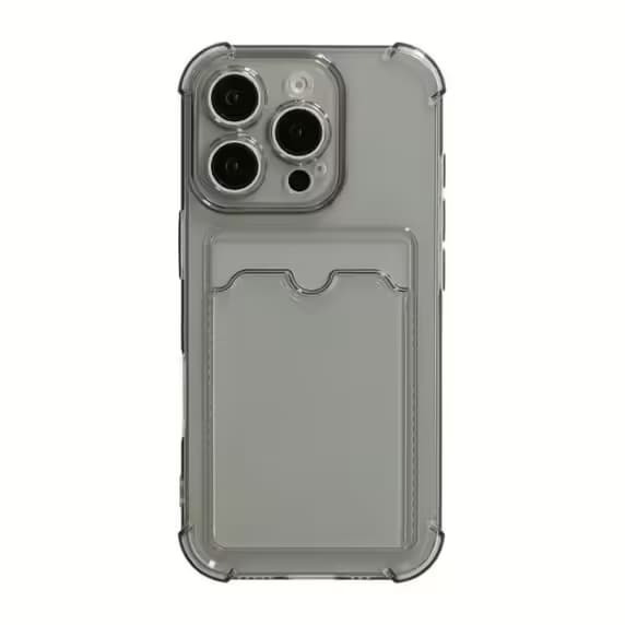 iPhone 16 Pro Max Mobilskal Stöttåligt med Korthållare - Svart