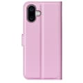 Miniatyrbild 6 av 6: iPhone 16 Fodral Litchi Textur Läder Ljus Rosa
