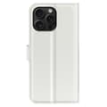 Miniatyrbild 6 av 6: iPhone 16 Pro Fodral Litchi Läder Vit