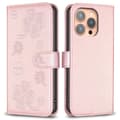Miniatyrbild 1 av 6: iPhone 16 Pro Fodral Fyrklöver Läder Roséguld